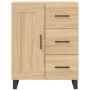Aparador alto madera contrachapada color roble 69,5x34x180 cm