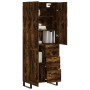 Aparador alto madera contrachapada roble ahumado 69,5x34x180 cm