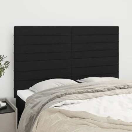 Headboards 4 units black fabric 72x5x78/88 cm by vidaXL, Headboards and footboards - Ref: Foro24-3116472, Price: 114,36 €, Di...