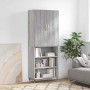 Aparador alto madera contrachapada gris sonoma 69,5x34x180 cm