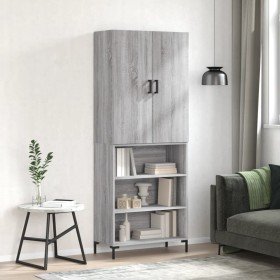 Aparador alto madera contrachapada gris sonoma 69,5x34x180 cm Aparador alto madera contrachapada gris sonoma 69,5x34x180 cm