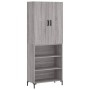 Aparador alto madera contrachapada gris sonoma 69,5x34x180 cm