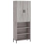 Aparador alto madera contrachapada gris sonoma 69,5x34x180 cm