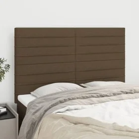 Headboards 4 units dark brown fabric 72x5x78/88 cm by vidaXL, Headboards and footboards - Ref: Foro24-3116473, Price: 112,30 ...