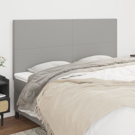 Kopfteile 4 Einheiten aus hellgrauem Stoff 80x5x78/88 cm von vidaXL, Kopf- und Fußteile - Ref: Foro24-3116058, Preis: 97,88 €...