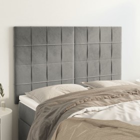 Headboards 4 units light gray velvet 72x5x78/88 cm by vidaXL, Headboards and footboards - Ref: Foro24-3116380, Price: 102,35 ...