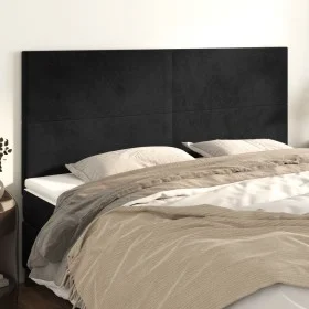 Headboards 4 units of black velvet 80x5x78/88 cm by vidaXL, Headboards and footboards - Ref: Foro24-3116108, Price: 126,71 €,...