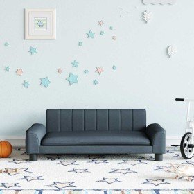 Sofá para niños de tela gris oscuro 90x53x30 cm