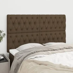Headboards 4 units dark brown fabric 72x7x78/88 cm by vidaXL, Headboards and footboards - Ref: Foro24-3116669, Price: 118,56 ...