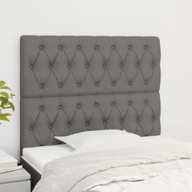 Cabeceros 2 unidades de tela gris oscuro 100x7x78/88 cm de vidaXL, Cabeceros y pies de cama - Ref: Foro24-3116659, Precio: 65...