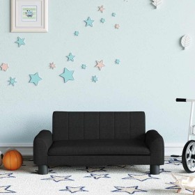 Sofá para niños de tela negro 70x45x30 cm