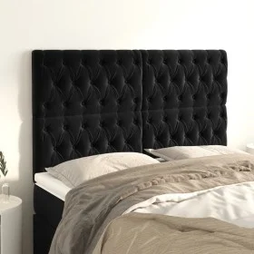 Headboards 4 units of black velvet 80x7x78/88 cm by vidaXL, Headboards and footboards - Ref: Foro24-3116724, Price: 159,66 €,...