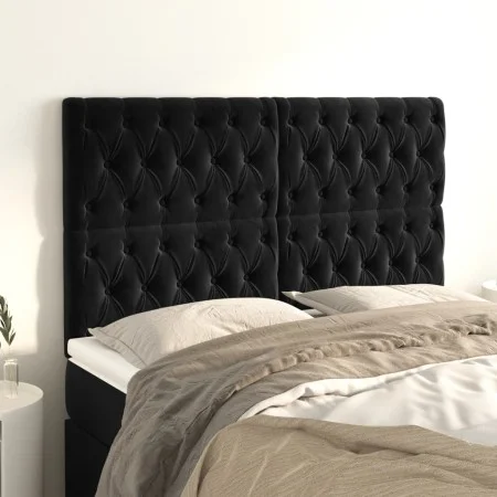 Headboards 4 units of black velvet 80x7x78/88 cm by vidaXL, Headboards and footboards - Ref: Foro24-3116724, Price: 161,27 €,...