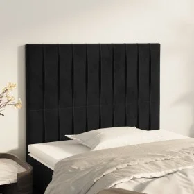 Headboards 2 units of black velvet 100x5x78/88 cm by vidaXL, Headboards and footboards - Ref: Foro24-3116614, Price: 57,44 €,...