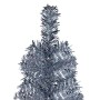 Set de árbol de Navidad estrecho con LED y bola plateado 150 cm