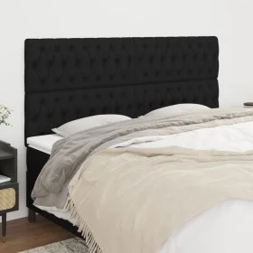 Headboards 4 units of black fabric 90x7x78/88 cm by vidaXL, Headboards and footboards - Ref: Foro24-3116684, Price: 125,19 €,...