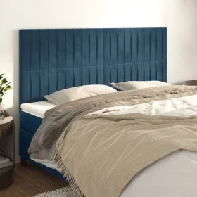 Headboards 4 units of dark blue velvet 90x5x78/88 cm by vidaXL, Headboards and footboards - Ref: Foro24-3116634, Price: 127,7...