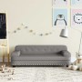 Sofá para niños de cuero sintético gris 90x53x30 cm