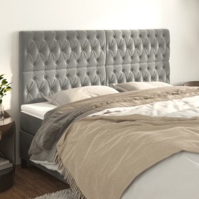 Kopfteile 4 Einheiten aus hellgrauem Samt 100x7x78/88 cm von vidaXL, Kopf- und Fußteile - Ref: Foro24-3116734, Preis: 152,70 ...