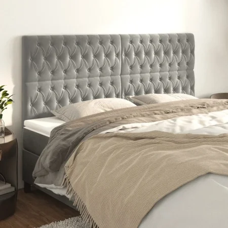 Headboards 4 units of light gray velvet 100x7x78/88 cm by vidaXL, Headboards and footboards - Ref: Foro24-3116734, Price: 149...