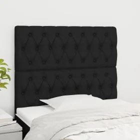 Kopfteile 2 Einheiten aus schwarzem Stoff 100x7x78/88 cm von vidaXL, Kopf- und Fußteile - Ref: Foro24-3116660, Preis: 71,61 €...