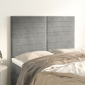 Cabeceros 4 unidades terciopelo gris claro 72x5x78/88 cm de vidaXL, Cabeceros y pies de cama - Ref: Foro24-3116520, Precio: 8...