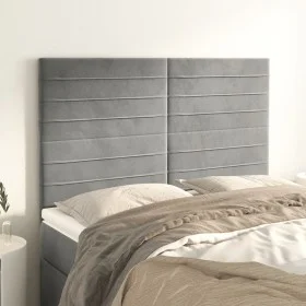 Kopfteile 4 Einheiten hellgrauer Samt 72x5x78/88 cm von vidaXL, Kopf- und Fußteile - Ref: Foro24-3116520, Preis: 85,63 €, Rab...