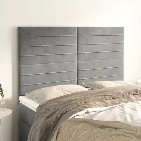 Cabeceros 4 unidades terciopelo gris claro 72x5x78/88 cm de vidaXL, Cabeceros y pies de cama - Ref: Foro24-3116520, Precio: 8...