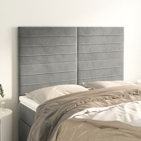 Kopfteile 4 Einheiten hellgrauer Samt 72x5x78/88 cm von vidaXL, Kopf- und Fußteile - Ref: Foro24-3116520, Preis: 89,93 €, Rab...