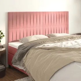Headboards 4 units of pink velvet 90x5x78/88 cm by vidaXL, Headboards and footboards - Ref: Foro24-3116635, Price: 103,43 €, ...