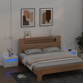 Mesitas de noche con LED 2 unidades blanco 60x35x40 cm de vidaXL, Mesitas de noche - Ref: Foro24-3080734, Precio: 109,14 €, D...