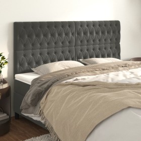 Kopfteile 4 Einheiten aus dunkelgrauem Samt 100x7x78/88 cm von vidaXL, Kopf- und Fußteile - Ref: Foro24-3116735, Preis: 137,6...