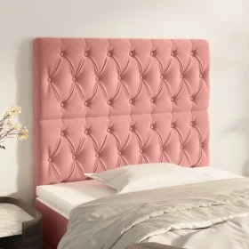 Cabeceros 2 unidades de terciopelo rosa 100x7x78/88 cm de vidaXL, Cabeceros y pies de cama - Ref: Foro24-3116715, Precio: 93,...