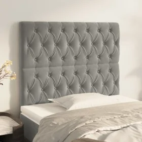 Kopfteile 2 Einheiten aus hellgrauem Samt 100x7x78/88 cm von vidaXL, Kopf- und Fußteile - Ref: Foro24-3116710, Preis: 79,70 €...