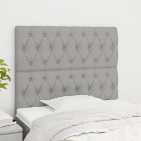 Cabeceros 2 unidades de tela gris claro 90x7x78/88 cm de vidaXL, Cabeceros y pies de cama - Ref: Foro24-3116650, Precio: 67,7...