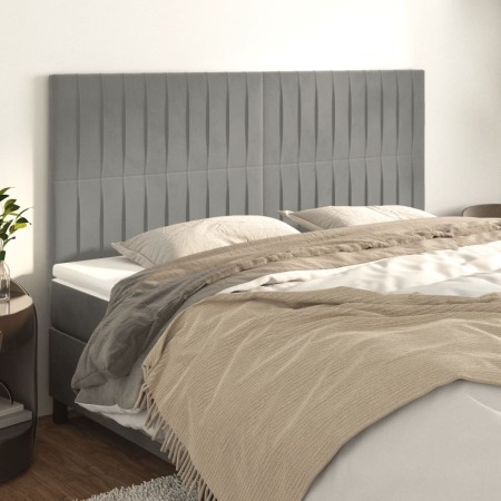 Kopfteile 4 Einheiten aus hellgrauem Samt 90x5x78/88 cm von vidaXL, Kopf- und Fußteile - Ref: Foro24-3116630, Preis: 116,63 €...