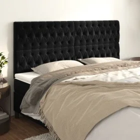 Headboards 4 units of black velvet 90x7x78/88 cm by vidaXL, Headboards and footboards - Ref: Foro24-3116730, Price: 161,51 €,...