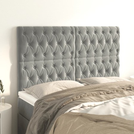 Kopfteile 4 Einheiten hellgrauer Samt 72x7x78/88 cm von vidaXL, Kopf- und Fußteile - Ref: Foro24-3116716, Preis: 119,48 €, Ra...
