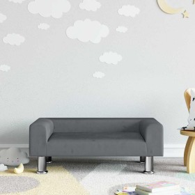 Sofá para niños de terciopelo gris oscuro 70x45x26,5 cm