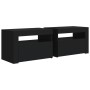 Nachttische mit LED-Leuchten 2 Stück schwarz 60x35x40 cm von vidaXL, Nachttische - Ref: Foro24-3080735, Preis: 112,31 €, Raba...