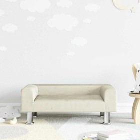 Sofá para niños de terciopelo crema 70x45x26,5 cm