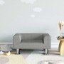 Sofá para niños de terciopelo gris claro 50x40x26,5 cm