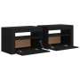 Bedside tables with LED lights 2 pcs black 60x35x40 cm by vidaXL, Nightstands - Ref: Foro24-3080735, Price: 116,64 €, Discoun...