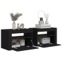 Nachttische mit LED-Leuchten 2 Stück schwarz 60x35x40 cm von vidaXL, Nachttische - Ref: Foro24-3080735, Preis: 112,31 €, Raba...