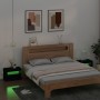 Nachttische mit LED-Leuchten 2 Stück schwarz 60x35x40 cm von vidaXL, Nachttische - Ref: Foro24-3080735, Preis: 112,31 €, Raba...