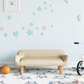 Sofá para niños de tela crema 70x40x24 cm