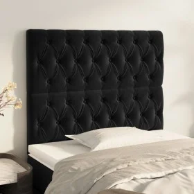 Headboards 2 units of black velvet 90x7x78/88 cm by vidaXL, Headboards and footboards - Ref: Foro24-3116706, Price: 86,25 €, ...