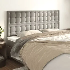 Headboards 4 units of light gray velvet 80x5x78/88 cm by vidaXL, Headboards and footboards - Ref: Foro24-3116820, Price: 125,...