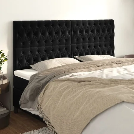 Kopfteile 4 Einheiten aus schwarzem Samt 100x7x78/88 cm von vidaXL, Kopf- und Fußteile - Ref: Foro24-3116736, Preis: 144,80 €...