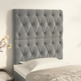 Kopfteile 2 Einheiten aus hellgrauem Samt 80x7x78/88 cm von vidaXL, Kopf- und Fußteile - Ref: Foro24-3116698, Preis: 70,98 €,...